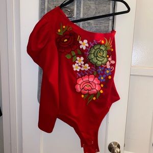 Hand embroidered mexican top